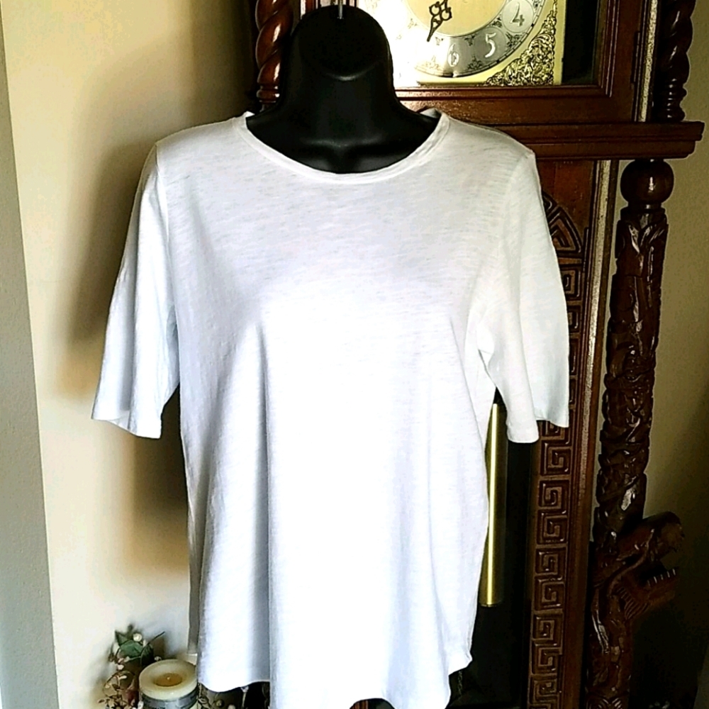 Eileen Fisher, 0129, White Tee, Sz PS/PP - Picture 4 of 6